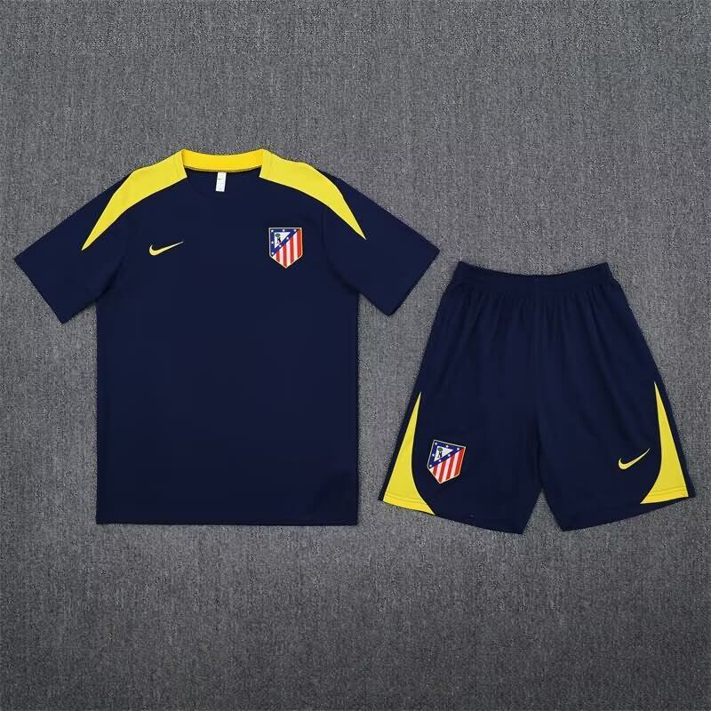 Thailand Quality(AAA) 24/25 Atletico Madrid Dark Blue Soccer Training Sets
