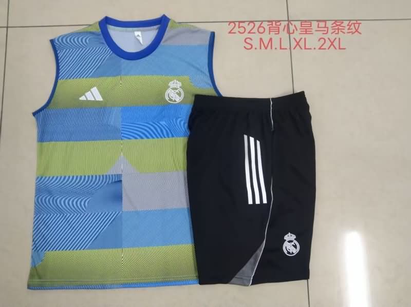Thailand Quality(AAA) 24/25 Real Madrid Blue Green Soccer Training Sets