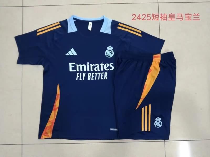 Thailand Quality(AAA) 24/25 Real Madrid Dark Blue Soccer Training Sets 03