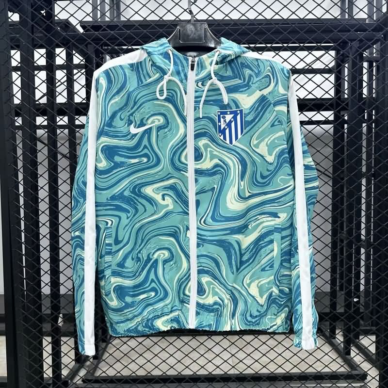 Thailand Quality(AAA) 24/25 Atletico Madrid Green Soccer Windbreaker