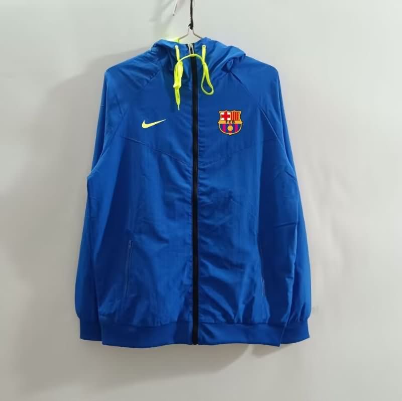 Thailand Quality(AAA) 24/25 Barcelona Blue Soccer Windbreaker 02
