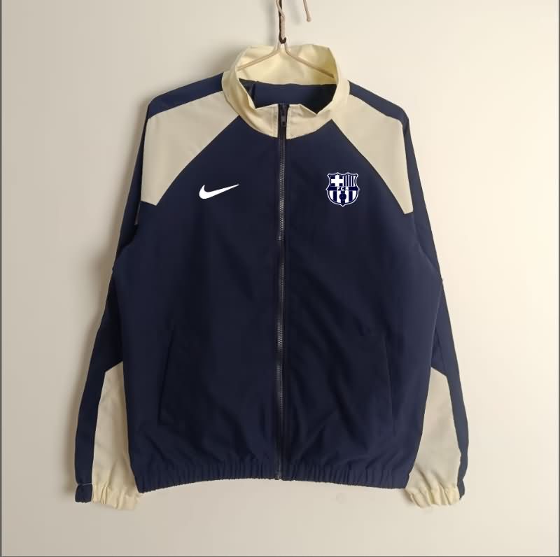 Thailand Quality(AAA) 24/25 Barcelona Dark Blue Soccer Windbreaker 02