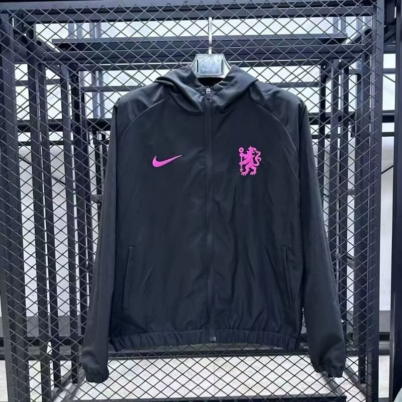 Thailand Quality(AAA) 24/25 Chelsea Black Soccer Windbreaker