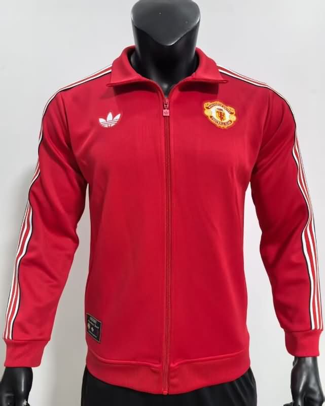 Thailand Quality(AAA) 24/25 Manchester United Red Soccer Jacket