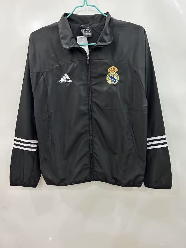 Thailand Quality(AAA) 24/25 Real Madrid Black Soccer Windbreaker 02