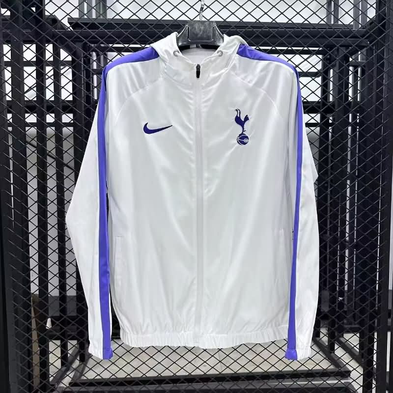 Thailand Quality(AAA) 24/25 Tottenham Hotspur White Soccer Windbreaker