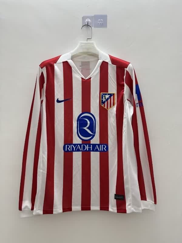 Thailand Quality(AAA) 25/26 Atletico Madrid Home Long Sleeve Soccer Jersey