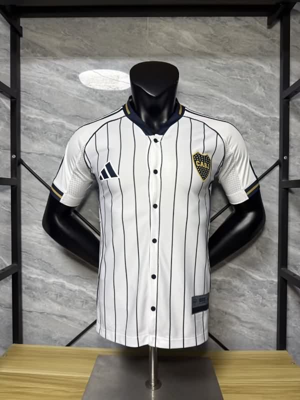 Thailand Quality(AAA) 2025 Boca Juniors Travel White Soccer Jersey (Player)