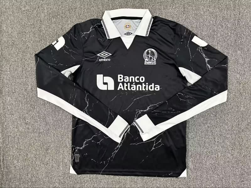 Thailand Quality(AAA) 2025 CD Olimpia Third Long Sleeve Soccer Jersey