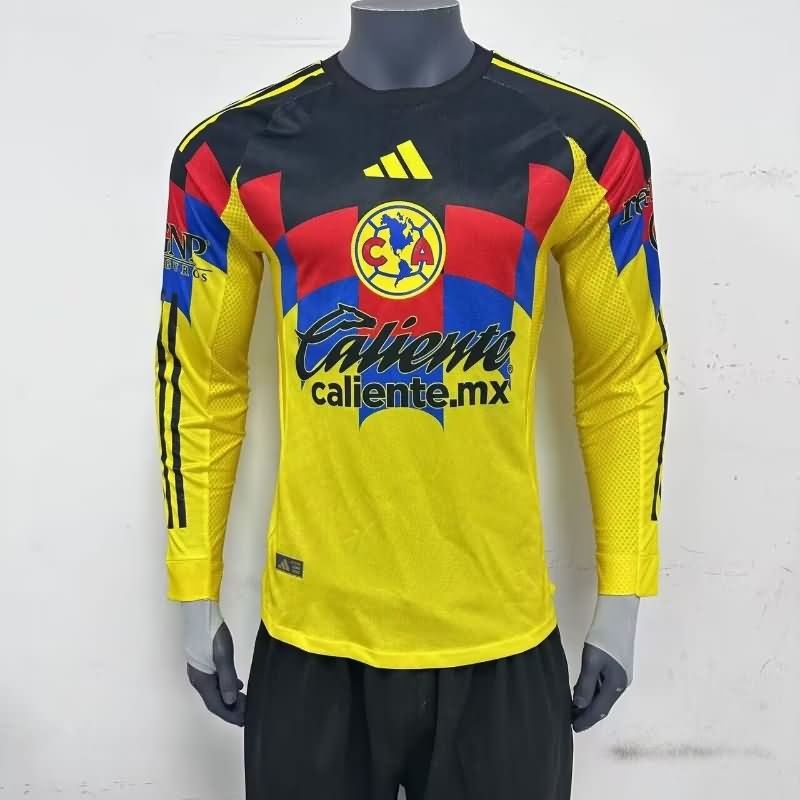 Thailand Quality(AAA) 25/26 Club America Home Long Sleeve Soccer Jersey (Player)