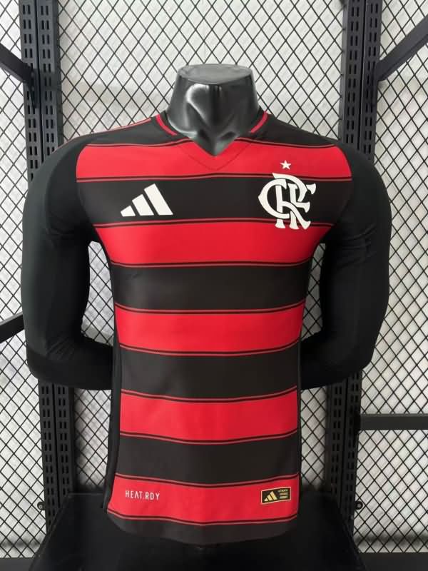 Thailand Quality(AAA) 2025 Flamengo Home Long Sleeve Soccer Jersey (Player)