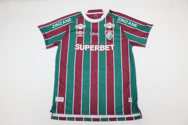Thailand Quality(AAA) 2025 Fluminense Home Soccer Jersey Sponsor