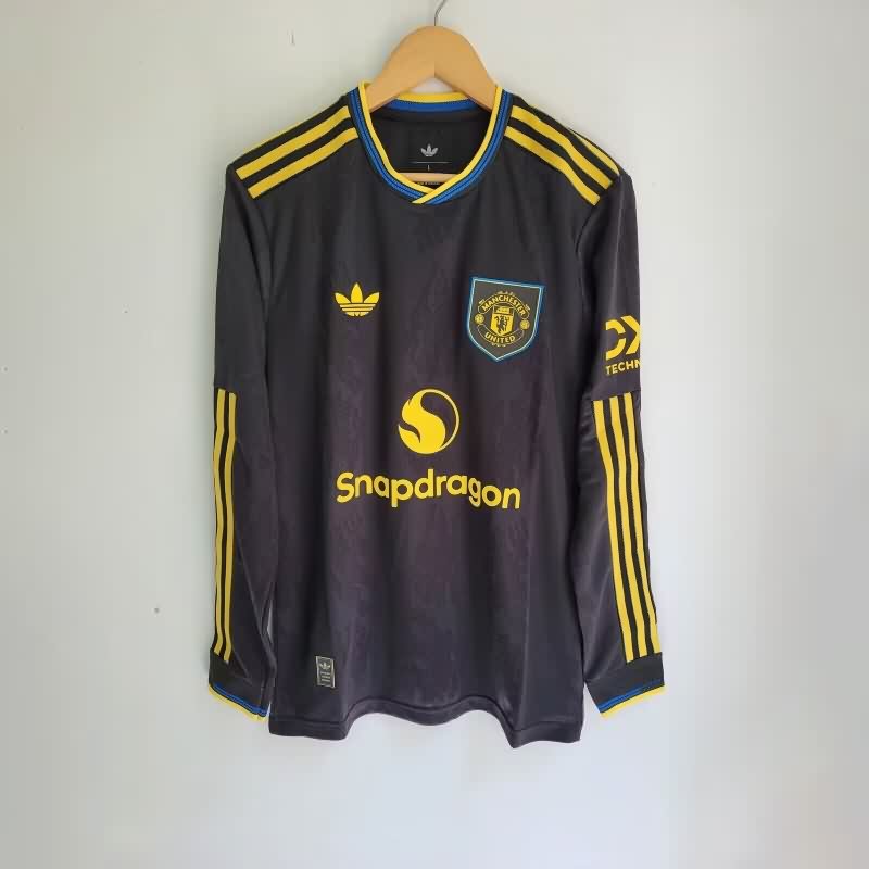 Thailand Quality(AAA) 25/26 Manchester United Third Long Sleeve Soccer Jersey (Player)