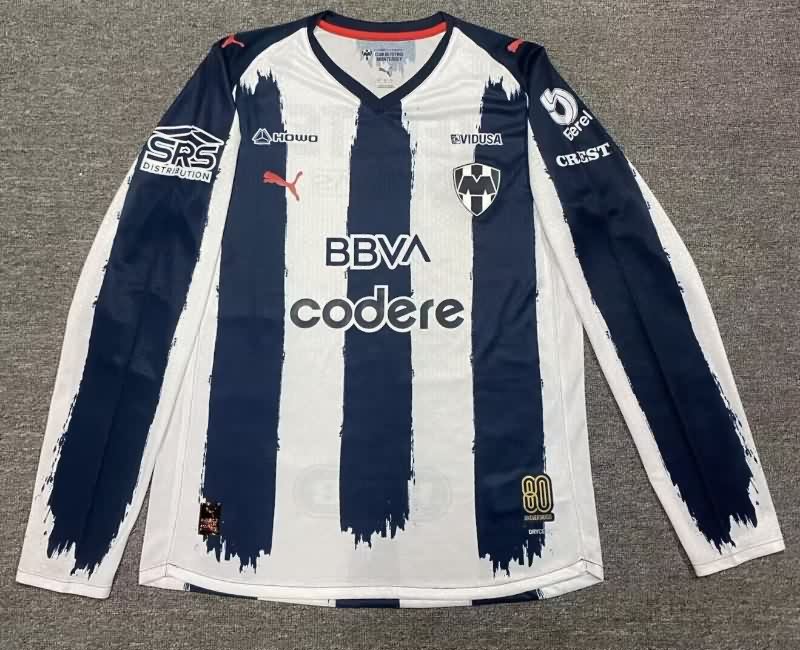 Thailand Quality(AAA) 25/26 Monterrey Home Long Sleeve Soccer Jersey (Player)