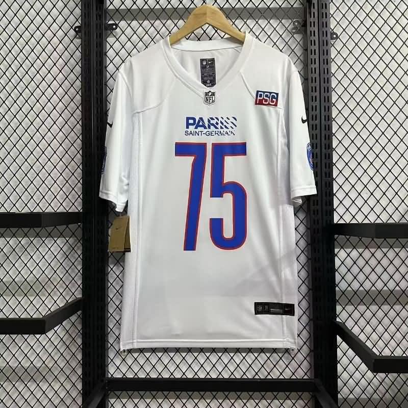 Thailand Quality(AAA) 25/26 Paris St Germain White NFL Jersey