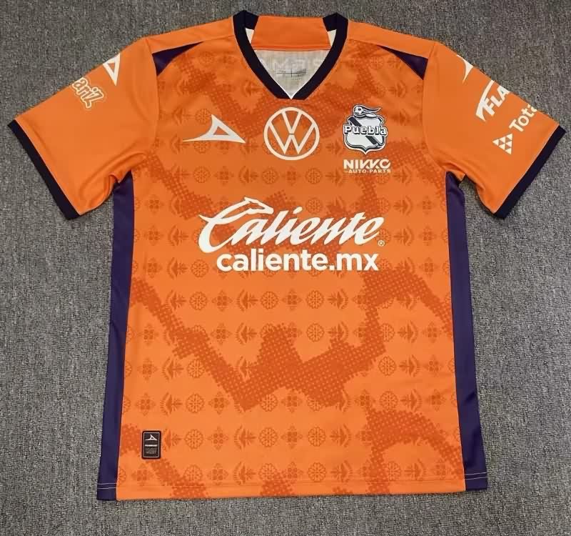 Thailand Quality(AAA) 25/26 Puebla Goalkeeper Orange Soccer Jersey (Player)