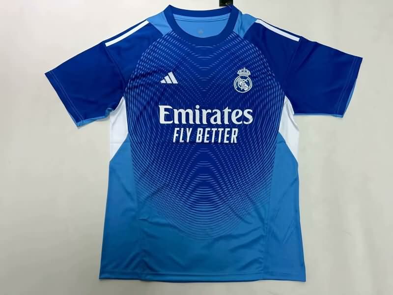 Thailand Quality(AAA) 25/26 Real Madrid Goalkeeper Blue Soccer Jersey Leaked