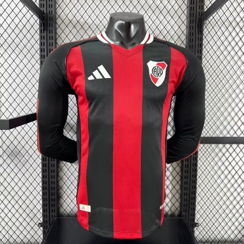 Thailand Quality(AAA) 2025 River Plate Away Long Sleeve Soccer Jersey (Player)