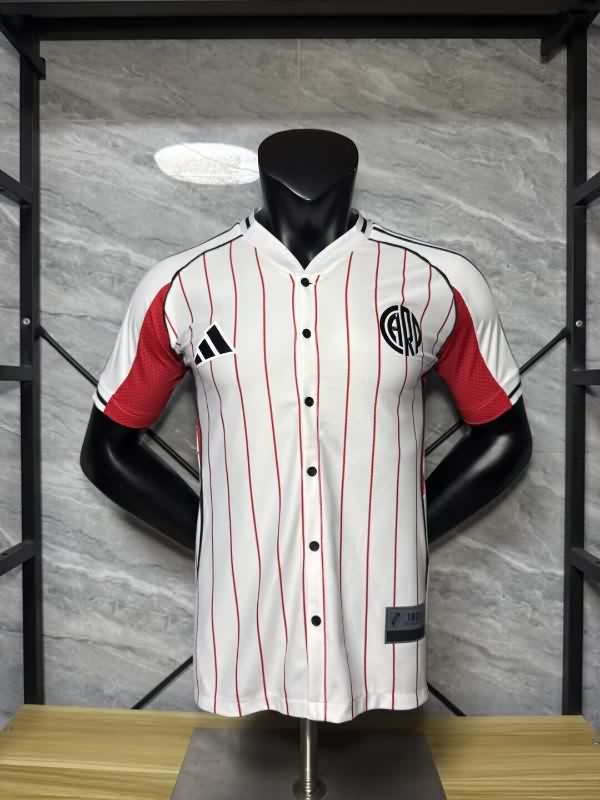 Thailand Quality(AAA) 2025 River Plate Travel White Soccer Jersey (Player)