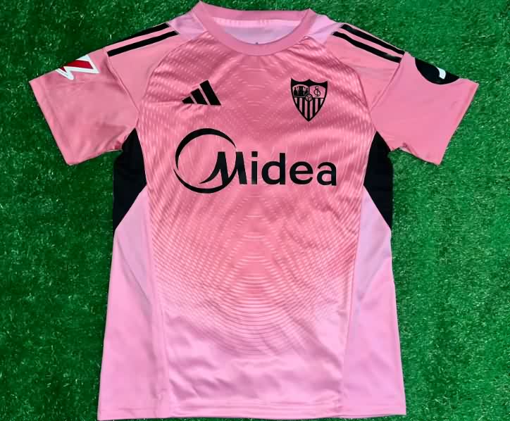 Thailand Quality(AAA) 25/26 Sevilla Goalkeeper Pink Soccer Jersey
