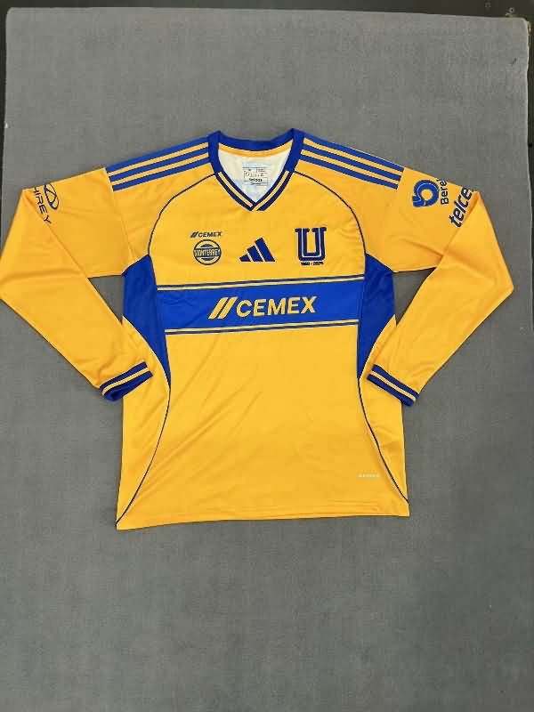 Thailand Quality(AAA) 25/26 Tigres UANL Home Long Sleeve Soccer Jersey