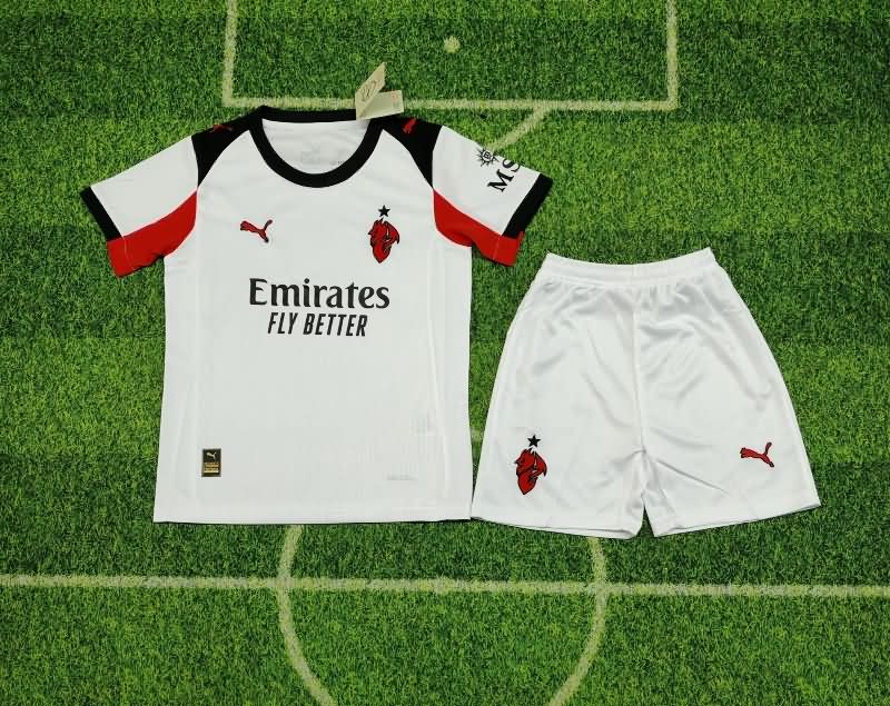 25/26 AC Milan Away Kids Soccer Jersey And Shorts Leaked