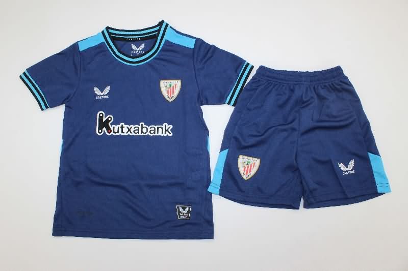 25/26 Athletic Bilbao Away Kids Soccer Jersey And Shorts
