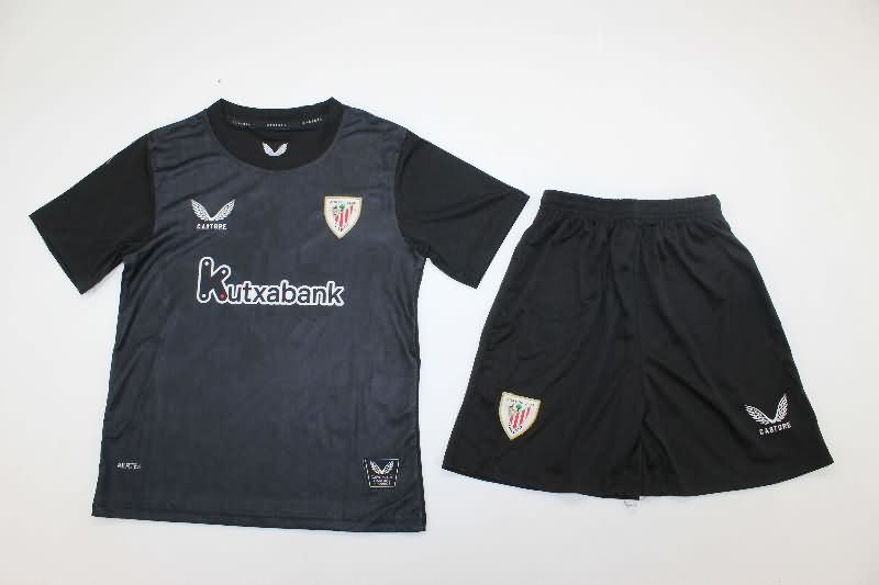 25/26 Athletic Bilbao Goalkeeper Black Kids Soccer Jersey And Shorts