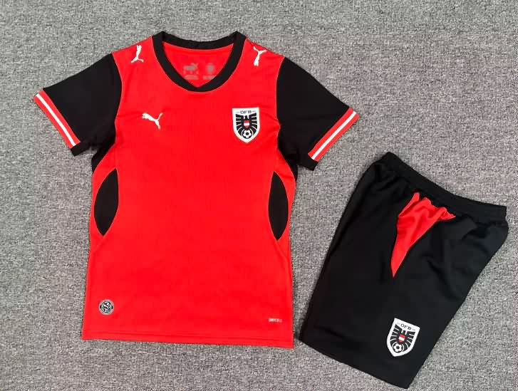 2026 Austria Home Kids Soccer Jersey And Shorts