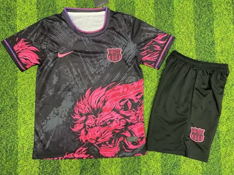 25/26 Barcelona Special Kids Soccer Jersey And Shorts 08