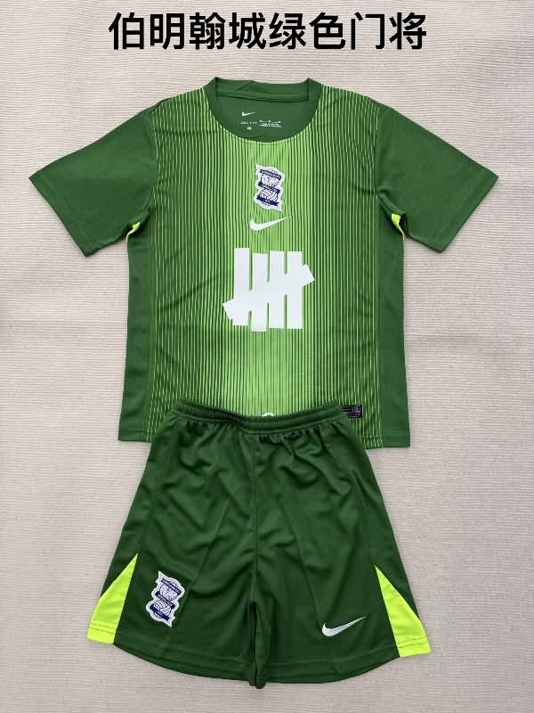 25/26 Birmingham City Goalkeeper Green Kids Soccer Jersey And Shorts