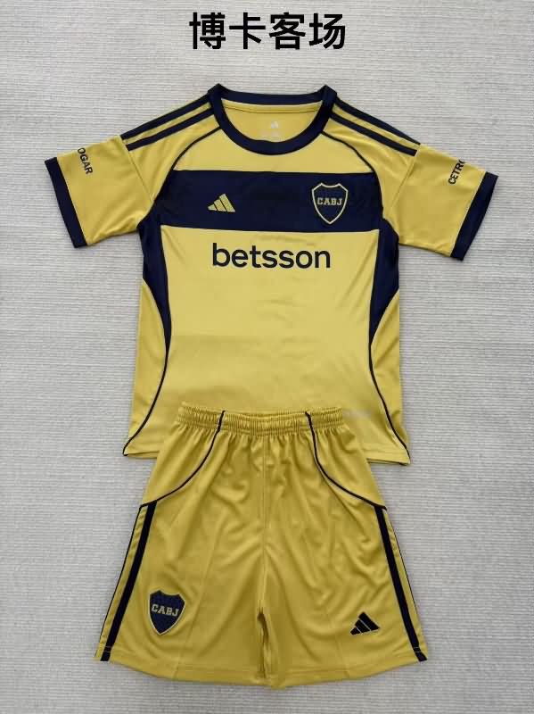 25/26 Boca Juniors Away Kids Soccer Jersey And Shorts