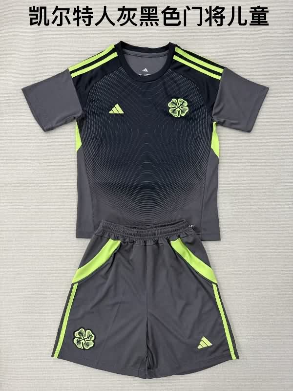 25/26 Celtic Goalkeeper Black Kids Soccer Jersey And Shorts