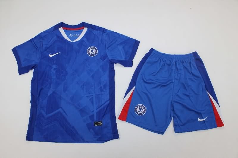 25/26 Chelsea Home Kids Soccer Jersey And Shorts