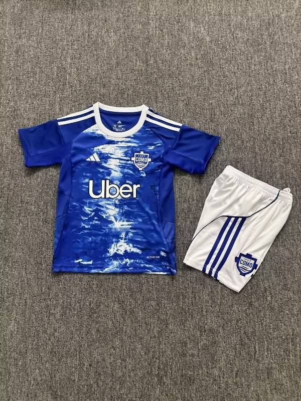25/26 Como Home Kids Soccer Jersey And Shorts