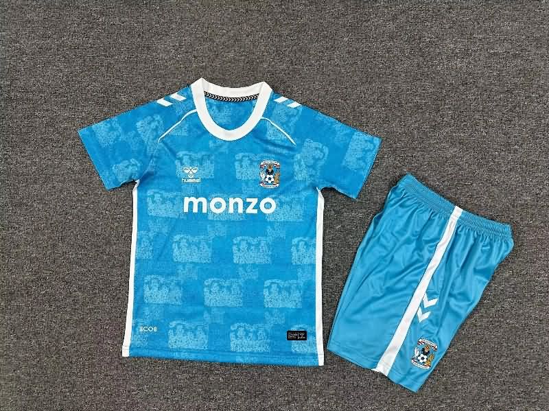 25/26 Coventry City Home Kids Soccer Jersey And Shorts