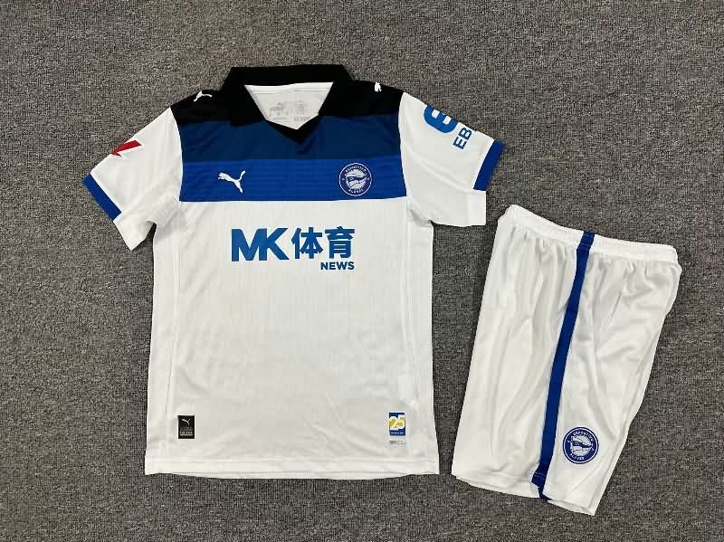 25/26 Deportivo Alaves Away Kids Soccer Jersey And Shorts