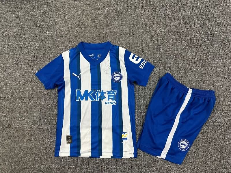 25/26 Deportivo Alaves Home Kids Soccer Jersey And Shorts