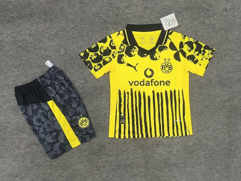 2025 Dortmund Club World Cup Home Kids Soccer Jersey And Shorts