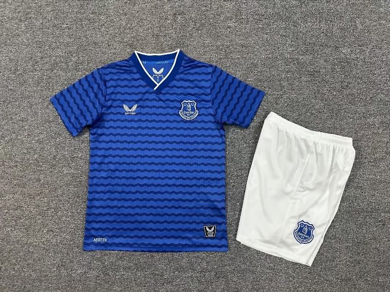 25/26 Everton Home Kids Soccer Jersey And Shorts