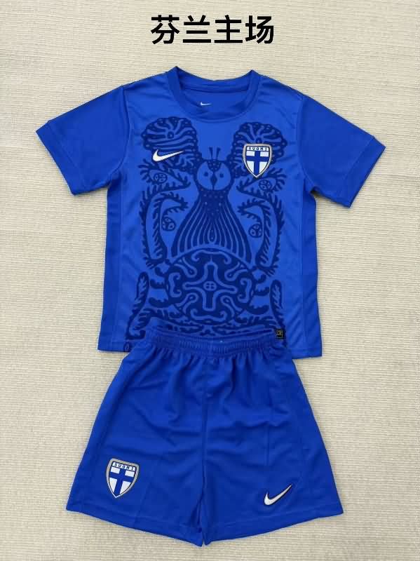 2025 Finland Away Kids Soccer Jersey And Shorts