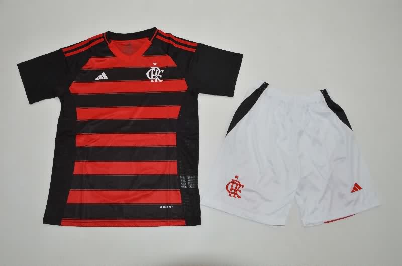 2025 Flamengo Home Kids Soccer Jersey And Shorts