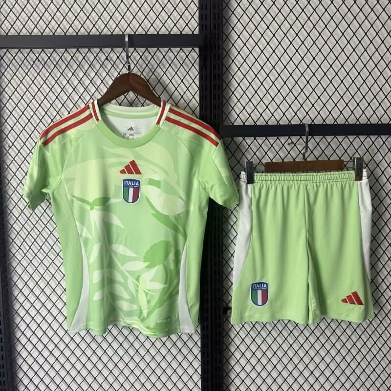 2025 Italy Female EURO Away Kids Soccer Jersey And Shorts