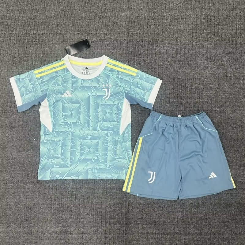 25/26 Juventus Away Kids Soccer Jersey And Shorts Leaked