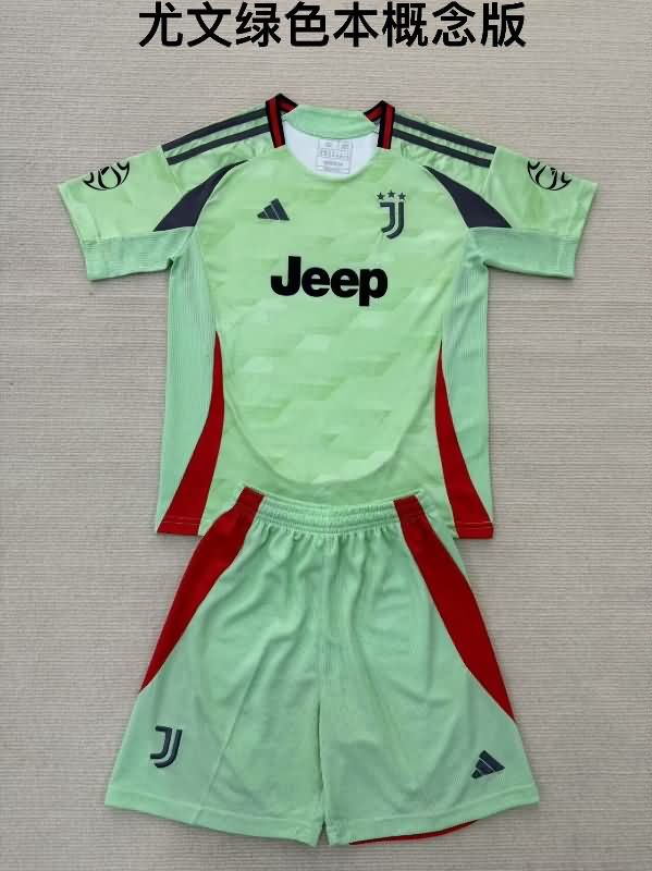 25/26 Juventus Green Kids Soccer Jersey And Shorts