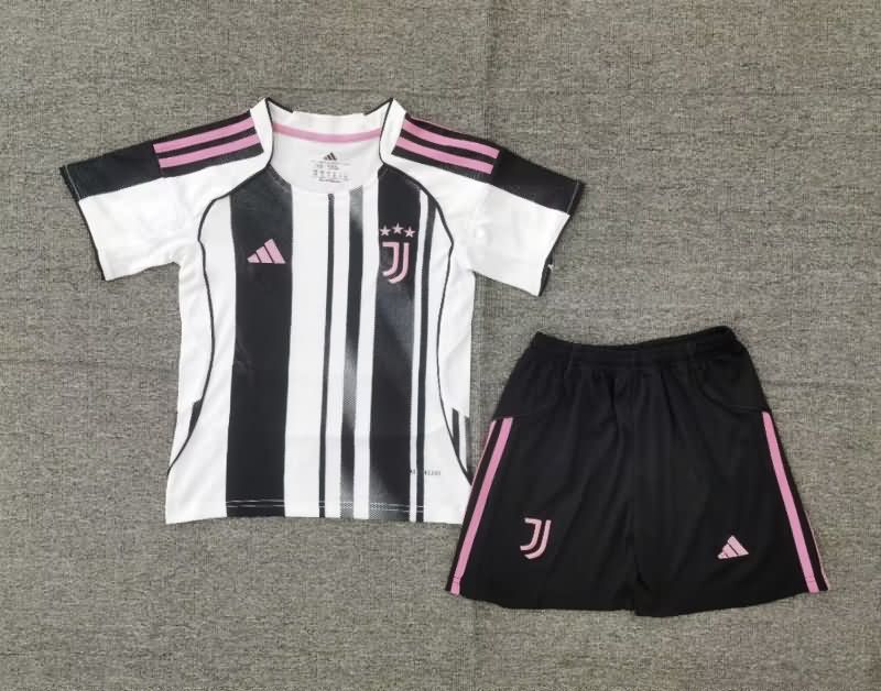 25/26 Juventus Home Kids Soccer Jersey And Shorts Leaked
