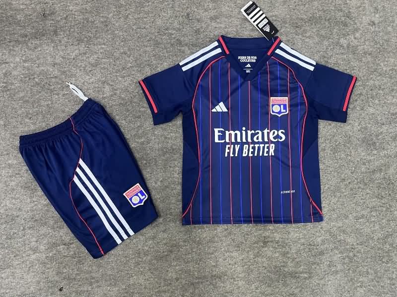 25/26 Lyon Away Kids Soccer Jersey And Shorts