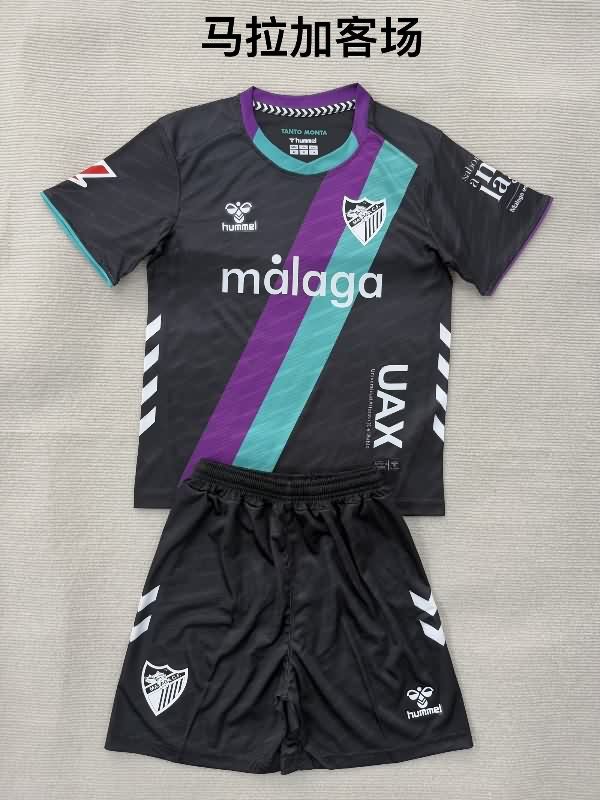 25/26 Malaga Away Kids Soccer Jersey And Shorts
