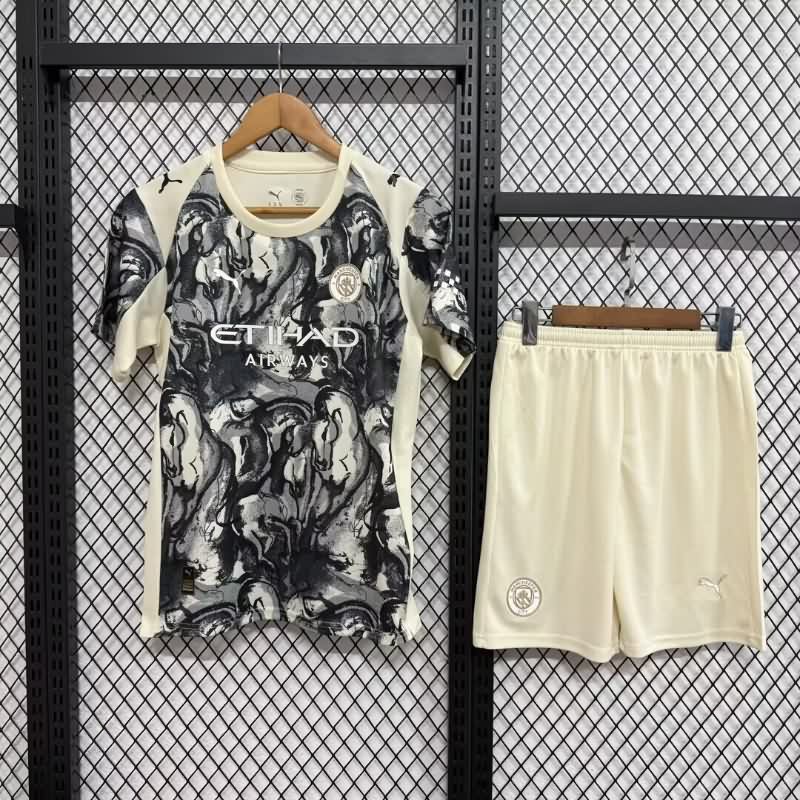 25/26 Manchester City Special Kids Soccer Jersey And Shorts