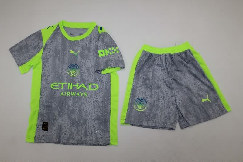 25/26 Manchester City Third Kids Soccer Jersey And Shorts